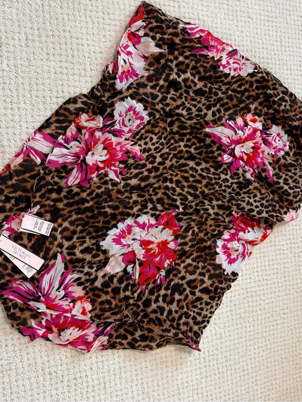 Victoria's Secret Pink, Orange & Gold Floral Leopard Bikini Bottom - Picture 9 of 11